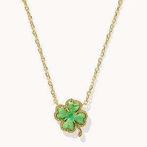 kendra scott clover gold short pendant necklace